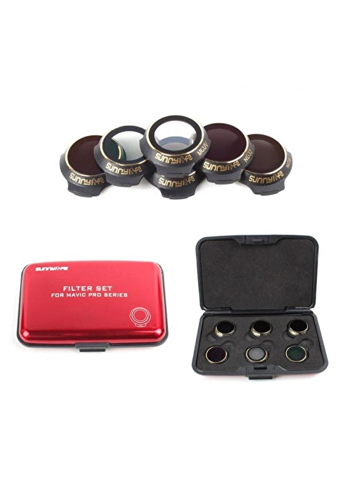 Dji Mavic Pro Kamera İçin Kızaklı Optik Lens 6 lı Filtre Set MCUV + CPL + ND4-8-16-ND32