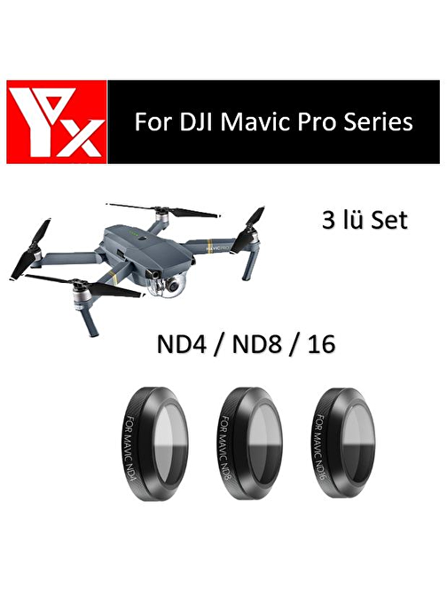 Dji Mavic Pro Gimbal Kamera Lensi İçin 3 lü Filtre Set ND4 / ND8 / ND16 2