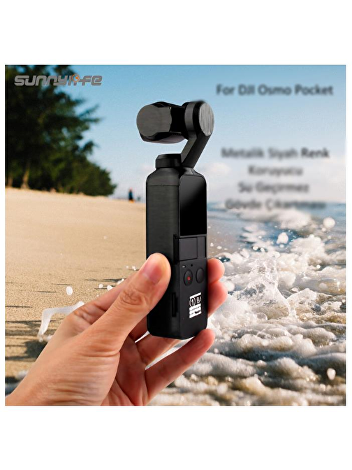 Dji Osmo Pocket için Metalik Siyah Renk Su Geçirmez Koruyucu Film Çıkartma