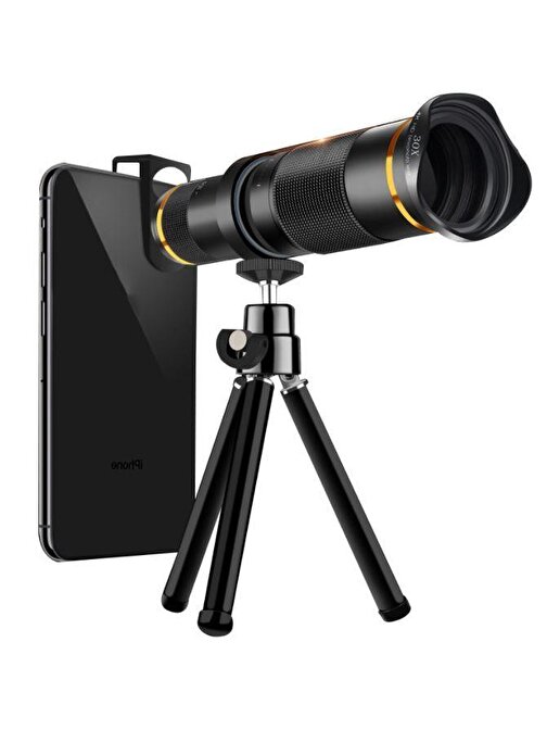 30X Telefoto Lens Harici 4K HD Monoküler Teleskop Telefon İçin