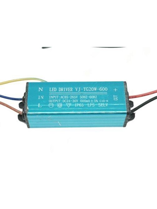 LED Sürücü Trafo Güç Kaynağı 20W AC85 265V DC 24-36V IP65