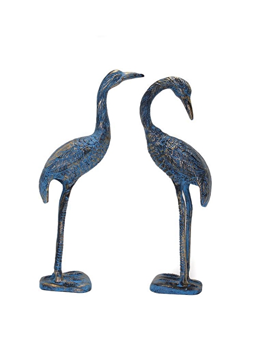 Metal İkili Flamingo Seti 36 Cm Biblo Dekoratif Hediyelik