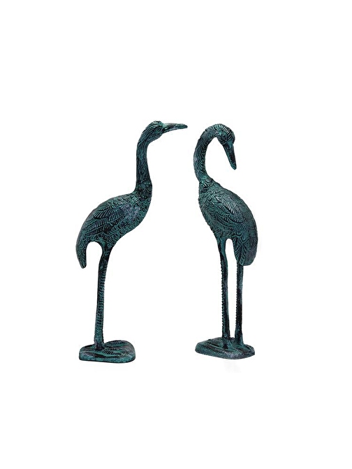 Metal İkili Flamingo Seti 36 Cm Biblo Dekoratif Hediyelik