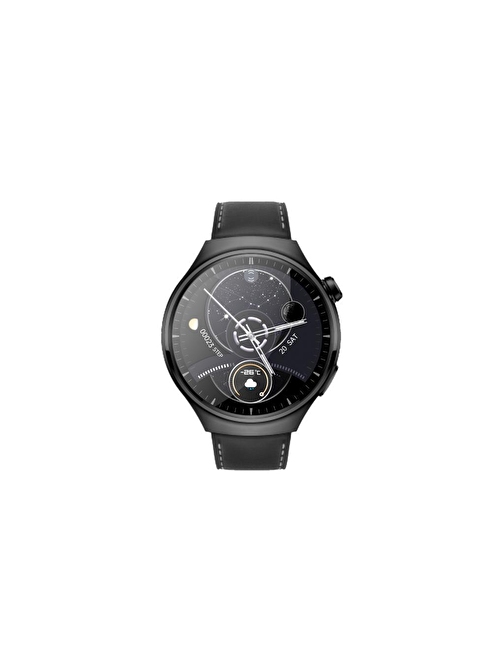 Sunix Amoled Ekran Deri ve Metal Çift Kordonlu 46mm Akıllı Saat WT4 PRO Siyah