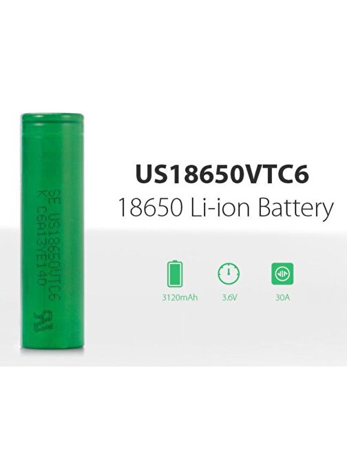 SONY VTC6 3120mAh 30A-60A 3.6V US18650 Li-ion Batarya