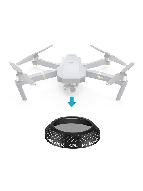 DJI Mavic Pro HD CPL Filtre Optik Lens Siyah Alüminyum