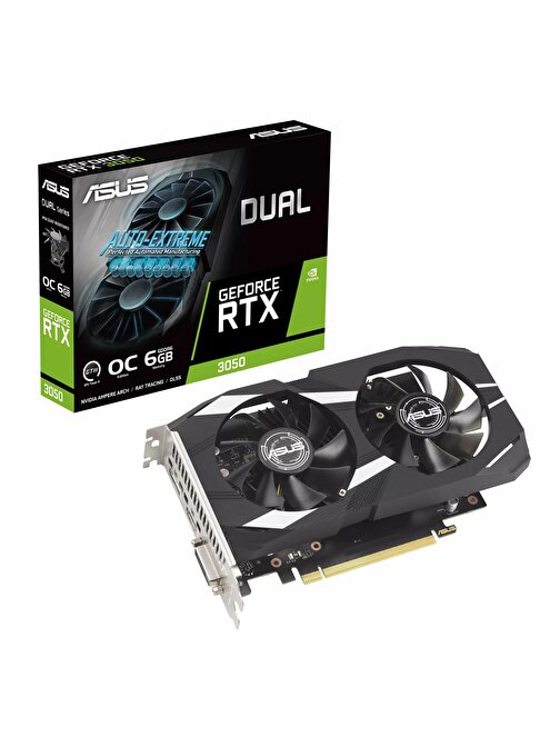 ASUS DUAL-RTX3050-O6G 6GB Geforce RTX3050 GDDR6 96bit HDMI DVI/DP 16x Ekran Kartı