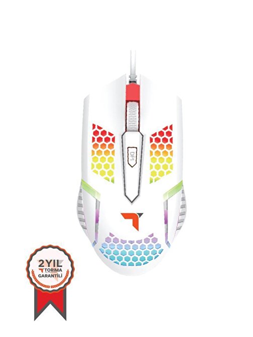 Torima TM-15 USB RGB Aydınlatmalı Gaming Oyuncu Mouse Beyaz