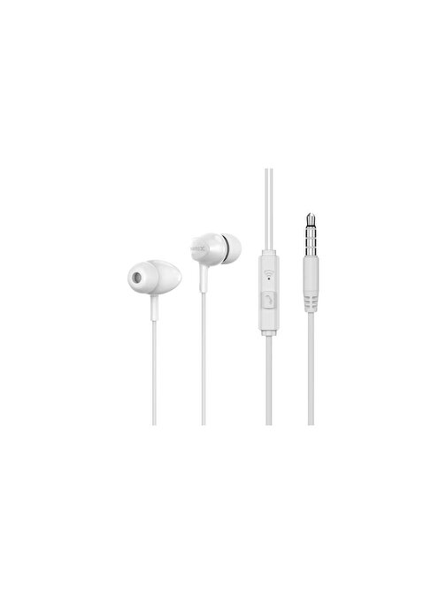 Sunix Stereo Mikrofonlu 3.5mm Kulak İçi Kablolu Kulaklık Beyaz SX-16