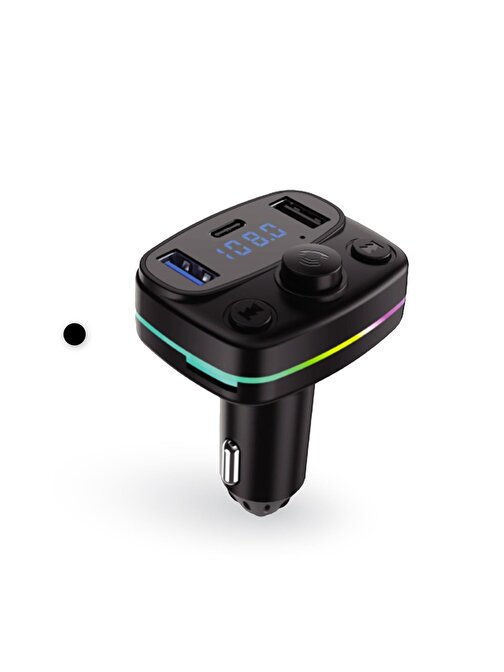 FM Transmitter Müzik Oynatıcı Kablosuz Bağlantı + Araç Şarjı RGB Type-C AFT10