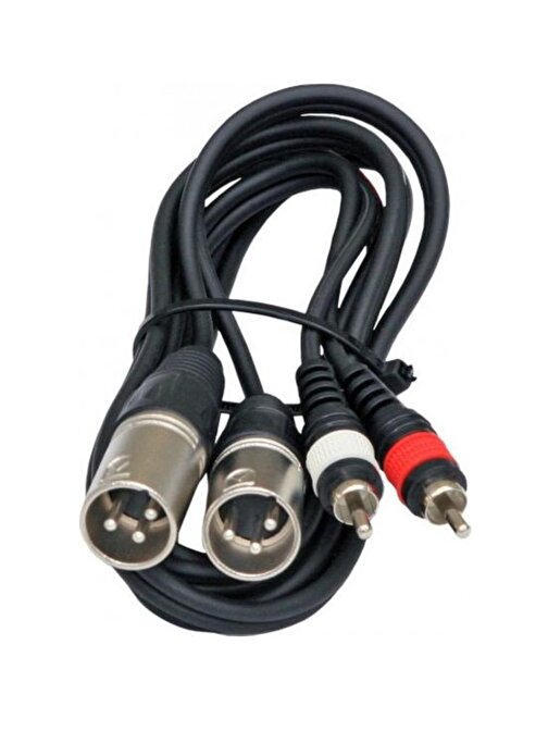 POWERMASTER PM-17973 2 XLR DİŞİ 2 RCA ERKEK 3 METRE KABLO