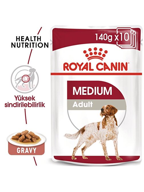 Royal Canin Medium Adult Köpek Yaş Maması 10X140 Gr