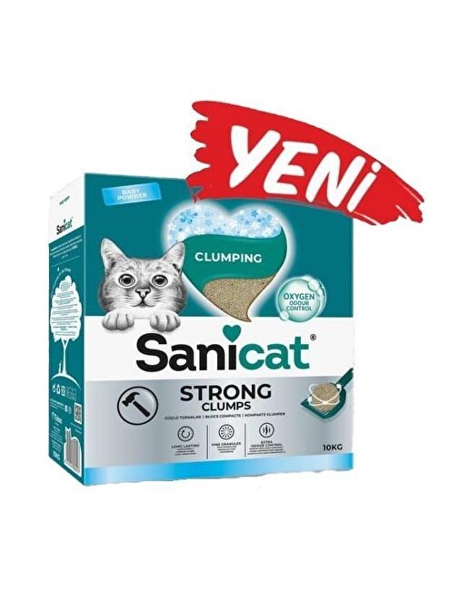 Sanicat Oksijen Koku Kontrolü Strong Clumping Kedi Kumu 10 Kg