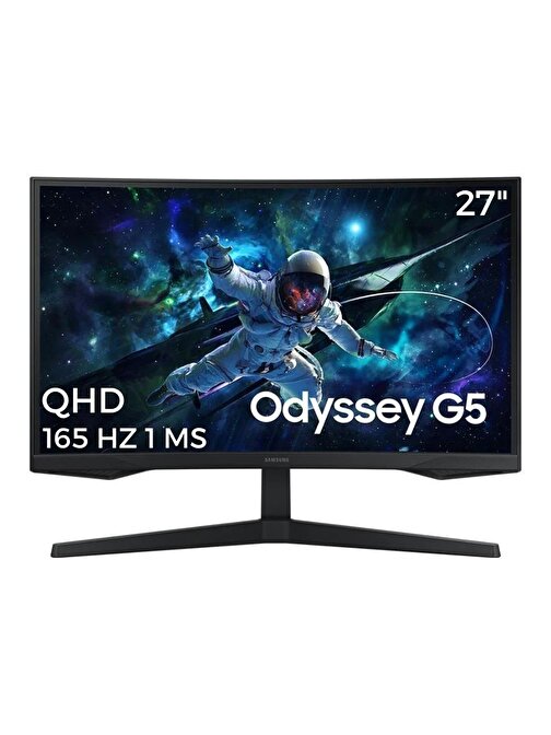 Samsung 27" Odyssey G5 G55C LS27CG552EUXUF 1ms 165Hz (HDMI+DP) QHD Curved Gaming Monitör