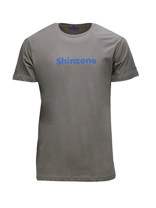 Erkek Bisiklet Yaka Standart Fit Shinzone Göğüs Baskılı Vizon T-Shirt