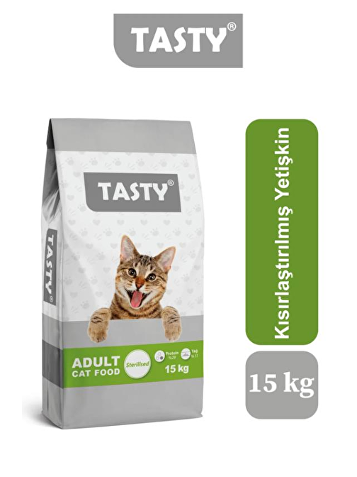 Tasty Kısırlaştırılmış, Somonlu Kedi Maması 15 Kg