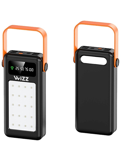 Wizz WP034S 4 USB Çıkışlı Led Gösterge Ve Çift Fener 30.000 mAh Powerbank