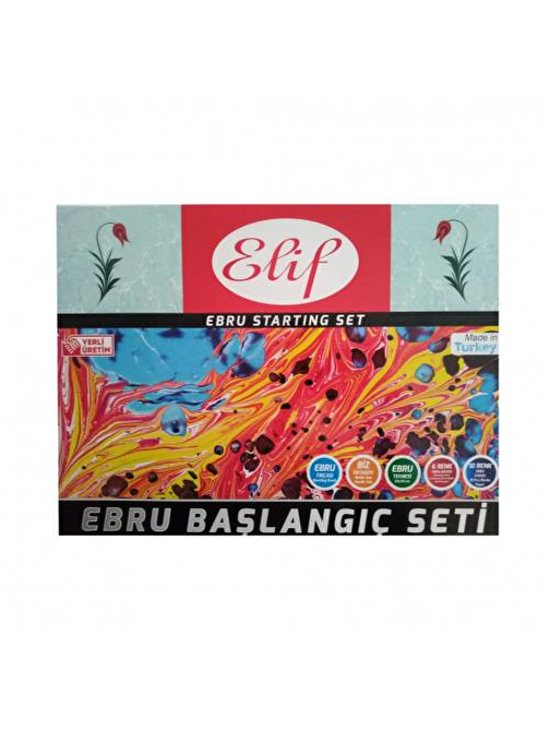 Ebru Başlangıç Seti - Kitre Ebru Kağıdı Pratik Ebru Sanatı Seti - Ebru Boyama Seti