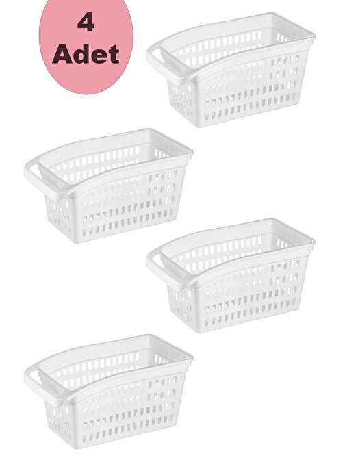 4 Adet Beyaz Dolap Içi Organizeri Buzdolabı-banyo Düzenleyici  Ak496