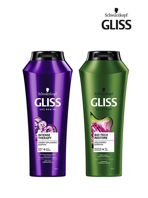 Gliss Intense Therapy Şampuan 500 ML+ Bıo-Tech Restore 500 ML Şampuan 