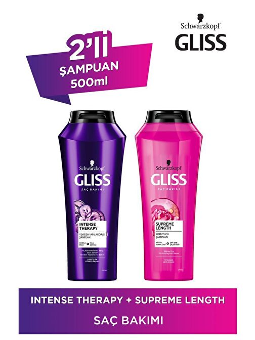 Gliss Intense Therapy Şampuan 500 ML + Supreme Lenght 500 ML Şampuan