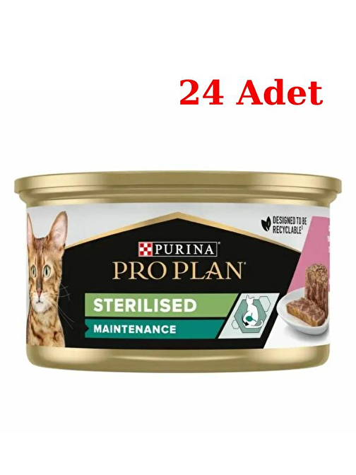 Pro Plan Ton Balıklı ve Somonlu Kısırlaştırılmış Kedi Konservesi 85 Gr 24 Adet