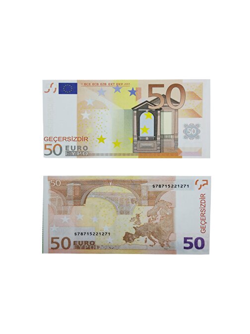50 Euro 50 Adet Geçersiz Sahte Oyun Parası Düğün Parası - Elli Euro