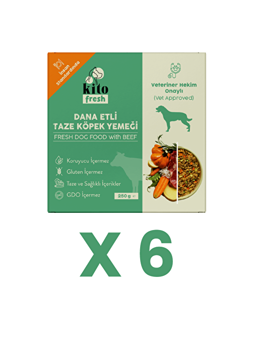 Fresh Dana Etli Taze Köpek Yemeği X 6 (1,5 KG)