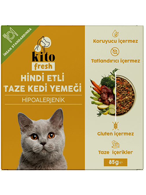 Fresh Hindi Etli Kedi Yemeği 85 gr