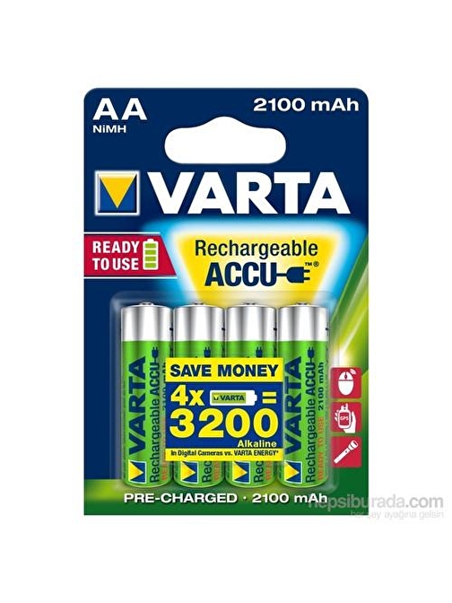 Varta Rechargeable Accu Aa / Hr6 Ready To Use 2100 mAh Bls 4