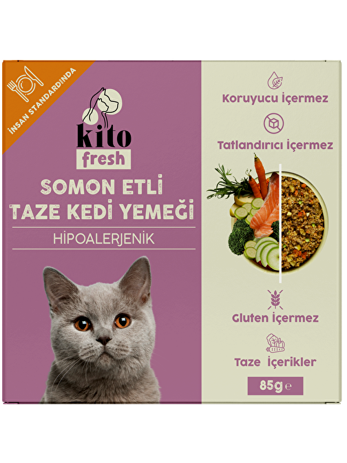 Fresh Somon Etli Kedi Yemeği 85 gr