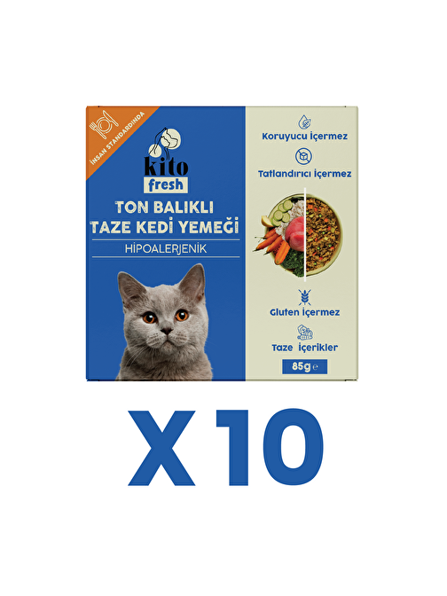 Ton Balıklı Kedi Kito Fresh X 10 (850 gr)