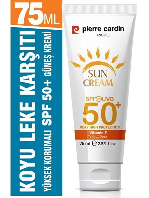 Pierre Cardin Spf 50 Leke Karşıtı Yüksek Koruyucu Yüz Güneş Kremi 75 ml Normal Ve Kuru Ciltler İçin