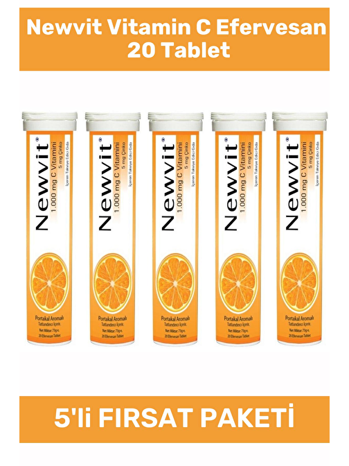Newvit Vitamin C Efervesan 20 Tablet - 5 Adet
