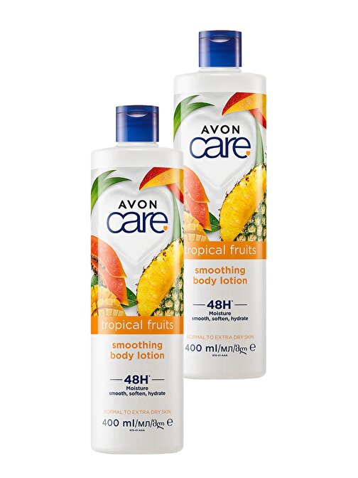 Avon Care Tropical Fruits Ananas, Mango ve Papaya Özlü Vücut Losyonu 400 Ml. İkili Set