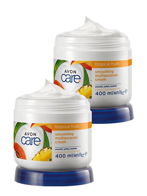 Avon Care Tropical Fruits Ananas, Mango ve Papaya Özlü El ve Vücut Kremi 400 Ml. İkili Set