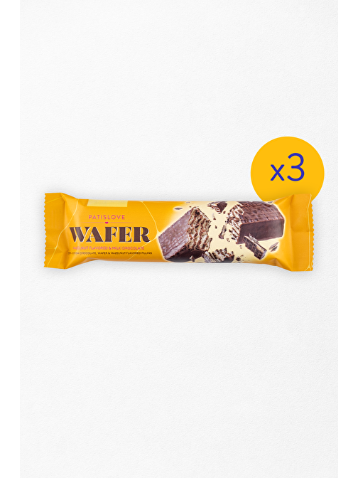 Patislove Wafer Gofret Sütlü Çikolatalı Fındık Aromalı 36g x 3 Adet