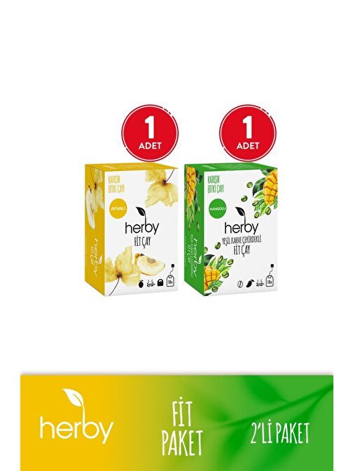 Herby Fit Çay 2'li (Ayvalı Fit Çay, Yeşil Kahve Çekirdekli Fit Çay)