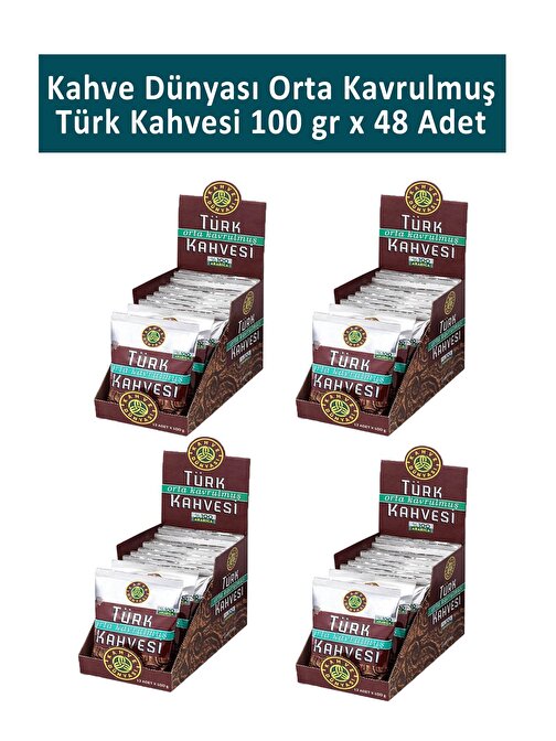 Kahve Dünyası Orta Kavrulmuş Türk Kahvesi 100 gr x 48 Adet