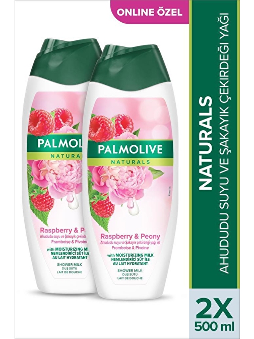 Palmolive Naturals Ahududu Suyu ve Şakayık Çekirdeği Yağı ile Nemlendirici Duş Jeli 500 ml x2 Adet