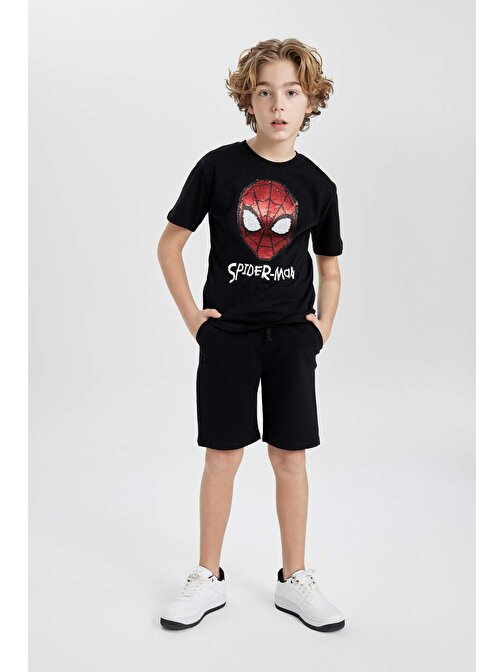 Erkek Çocuk Marvel Spiderman Kısa Kollu Tişört Şort 2li Takım B8905A824SM