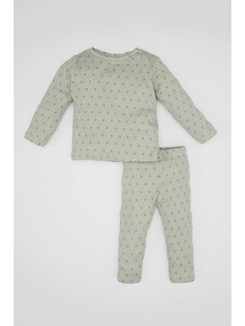 Kız Bebek Çiçekli Uzun Kollu Pijama Takımı C0656A524SP