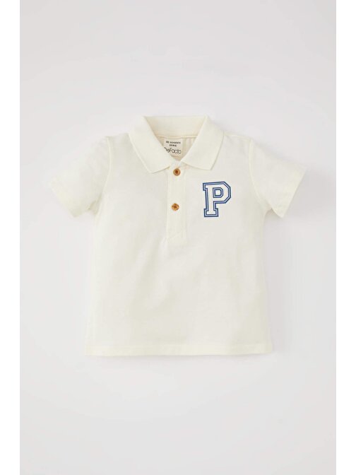 Erkek Bebek Baskılı Pike Kısa Kollu Polo Tişört C1362A524SM
