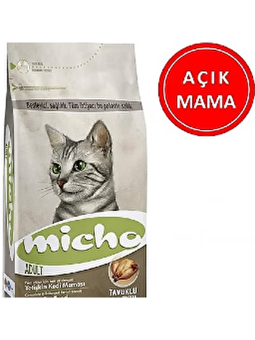 Micho Adult Cat Tavuklu Ve Pirinçli Yetişkin Açık Kedi Maması 1 kg