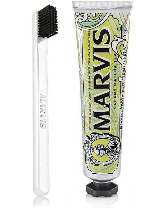 Marvis Creamy Matcha Tea Diş Macunu 75 ml ve Marvis White Soft Diş Fırçası