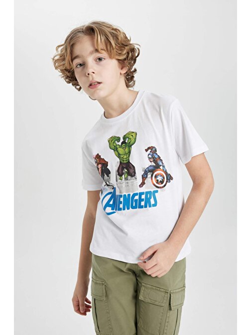 Erkek Çocuk Marvel Avengers Bisiklet Yaka Jersey Kısa Kollu Tişört B7219A824SM