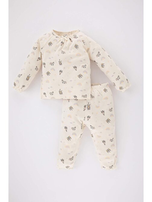 Kız Bebek Unicorn Baskılı Uzun Kollu Pijama Takımı B9234A524SP