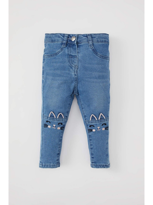 Kız Bebek Regular Fit 3D Düz Paça Jean Pantolon B0064A524SP