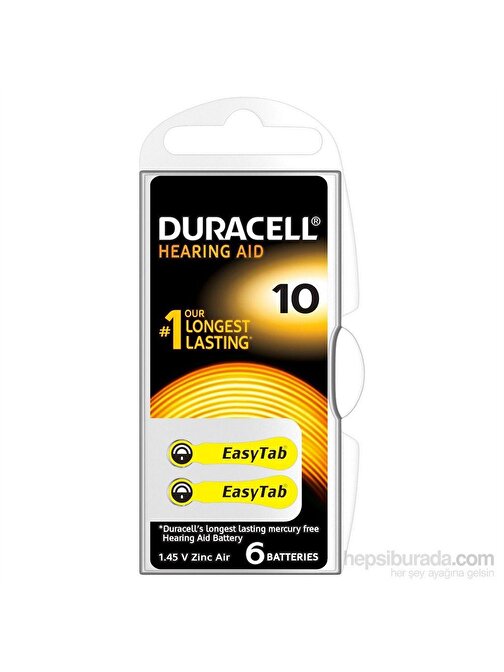 Duracell 10 Numara 6 lı İşitme Cihazı Pili