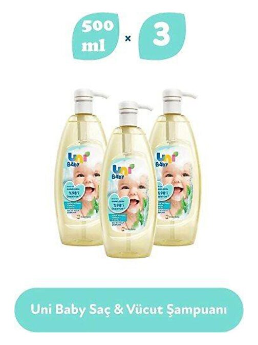 Uni Baby Saç Ve Vücut Şampuanı 3 x 500 ML